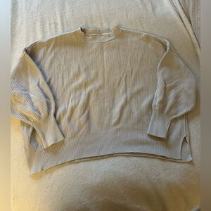Aerie Cream Ribbed Sweater